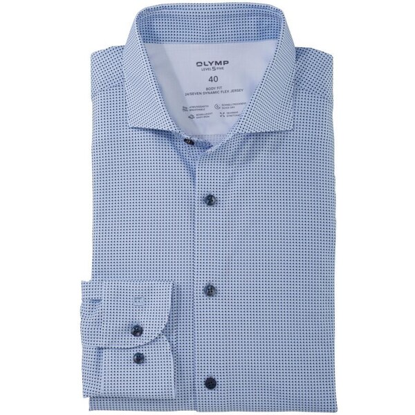 Pánska modrá Flex jersey košeľa OLYMP body fit 50383662