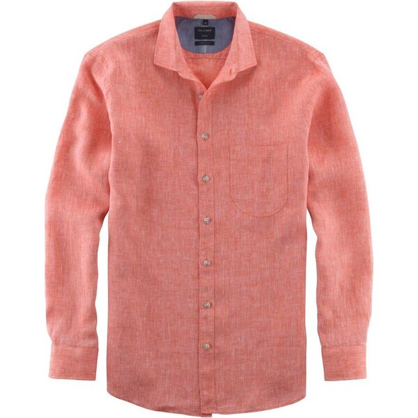 Pánska červená ľanová košeľa OLYMP modern fit 50383635