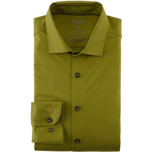 Pánska kaki Flex jersey košeľa OLYMP body fit 50383626