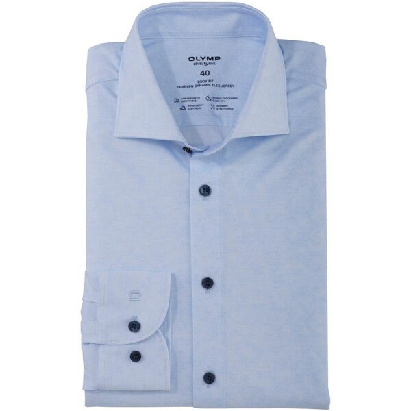 Pánska modrá Flex jersey košeľa OLYMP predĺžený rukáv body fit 50383659