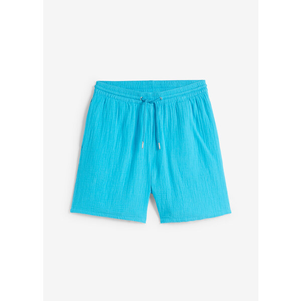 bonprix Mušelínové šortky z čistej bavlny, farba modrá 64109080