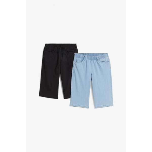 bonprix Strečové bermudy (2ks v balení), farba čierna 44741019