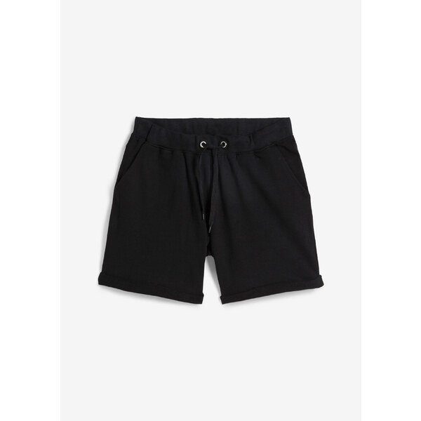 bonprix Teplákové šortky z čistej bavlny, farba čierna 61129376