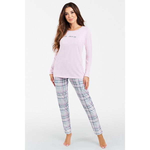 Italian Fashion Dámske bavlnené pyžamo Glamour ružové, Farba ružová 50411422
