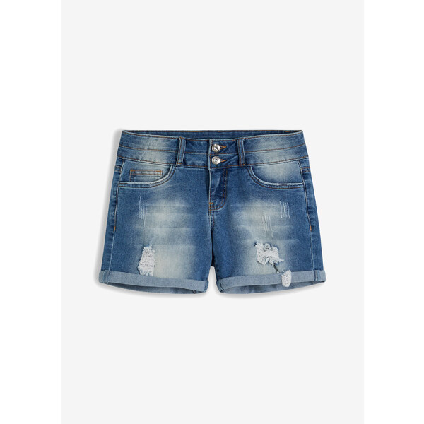 bonprix Džínsové šortky, stredná výška pásu, farba modrá 44812286
