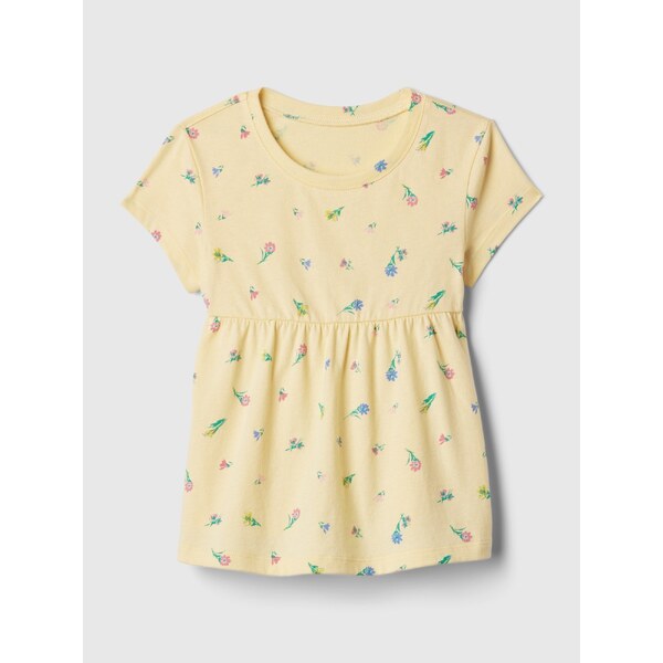 Žlté dievčenské kvetované tričko GAP 52523475