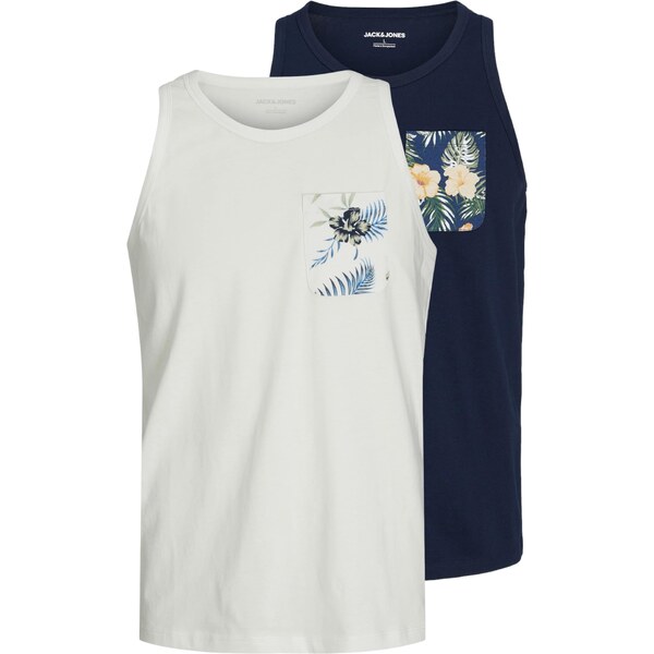 JACK & JONES Tričko Chill béžová / námornícka modrá / zelená / biela 63490562