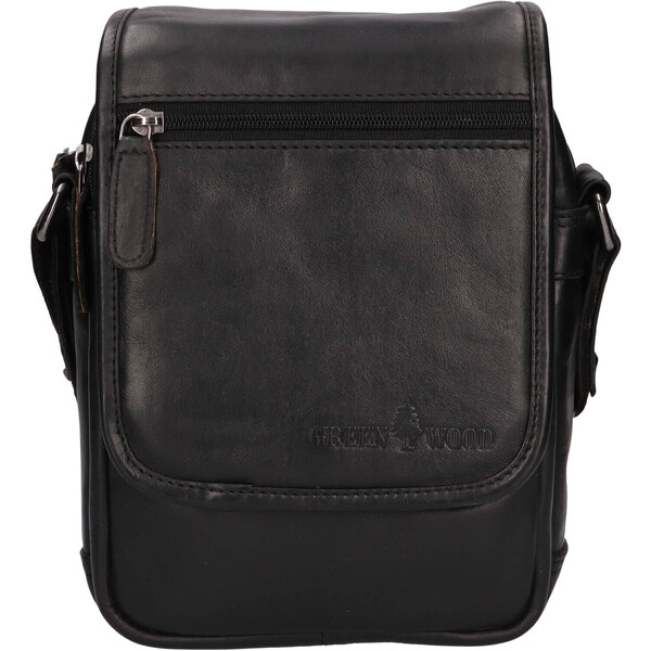 Pánska kožená taška cez rameno Greenwood Stefan - čierna 50459640