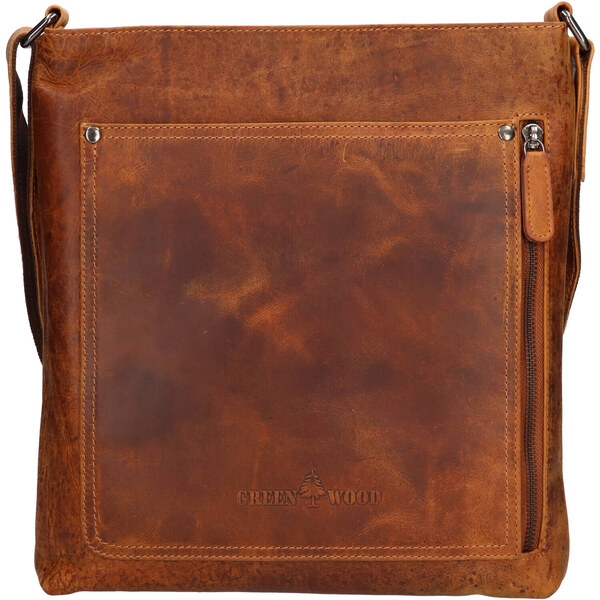 Pánska kožená taška cez rameno Greenwood Sebastian - koňak 50459647