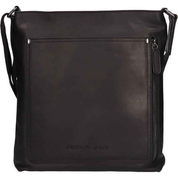 Pánska kožená taška cez rameno Greenwood Sebastian - čierna 50459649