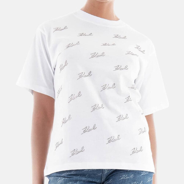 Dámské bílé triko Karl Lagerfeld 55748 50695479