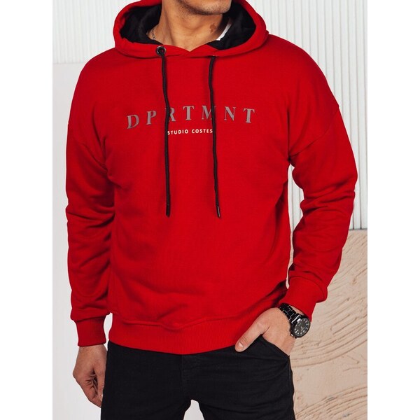 Dstreet Červená mikina s kapucňou a s nápisom 50711590