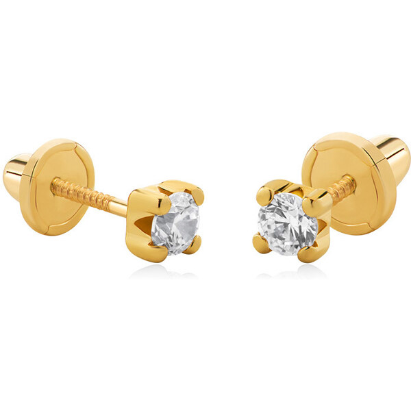 Brilio Drobné náušnice zo žltého zlata so zirkónmi 14/188.881/17ZIR 66586187