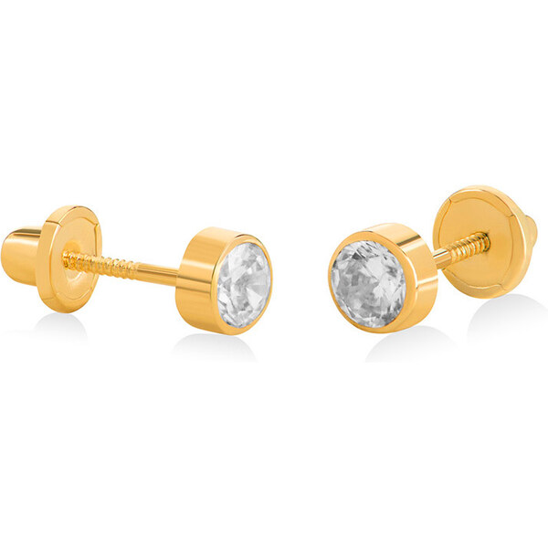 Brilio Pôvabné náušnice zo žltého zlata so zirkónmi 14/31.010/17ZIR 66592123