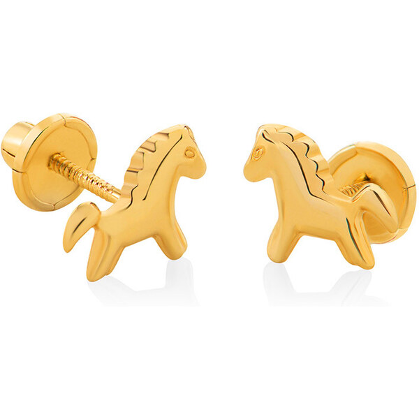 Brilio Hravé náušnice zo žltého zlata Koníci 14/119.771/17 66579122