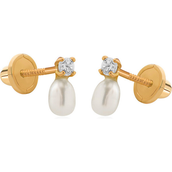 Brilio Nežné náušnice zo žltého zlata so zirkónmi 14/18.480/17ZIR 66594068