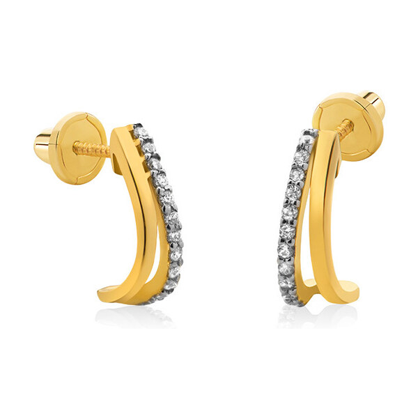 Brilio Nežné náušnice zo žltého zlata so zirkónmi 14/177.882/17ZIR 66579734