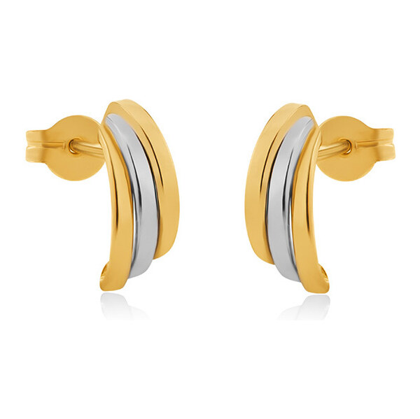 Brilio Elegantné bicolor náušnice zo zlata 14/166.942/3 66585093