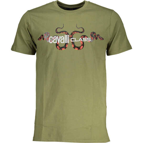 Cavalli Class zelené pánske tričko s krátkym rukávom 64705331