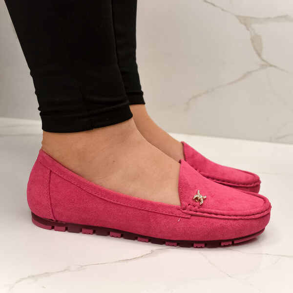 SS Dámske cyklámenové semišové mokasíny GISELA 50733004