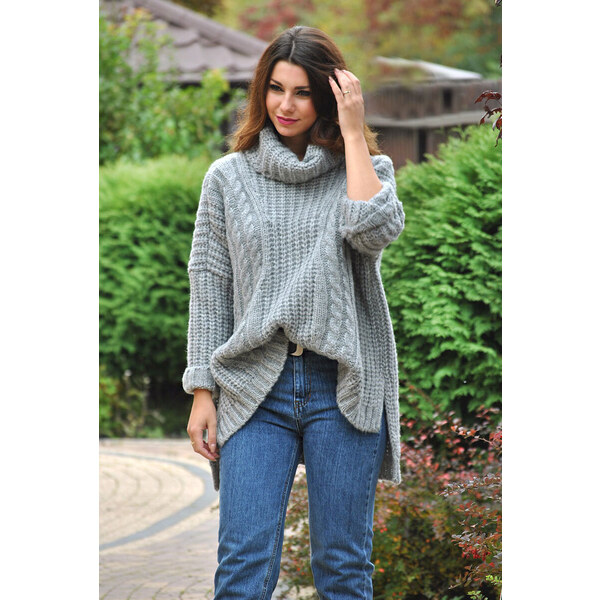 Fashionweek Dámske pončo s rolákom teplé hrubé pončo s vlnou, prémiová 50736194