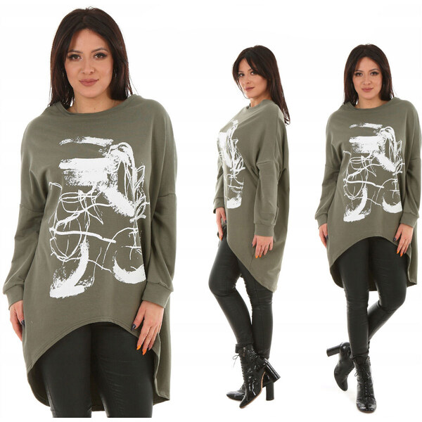 Fashionweek Ovresized bavlněná mikina s grafikou MF553 48750967