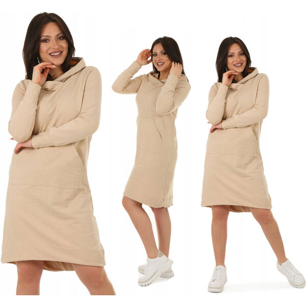 Fashionweek Dámske mikinové šaty s kapucňou a dlhým rukávom MF578 48751174
