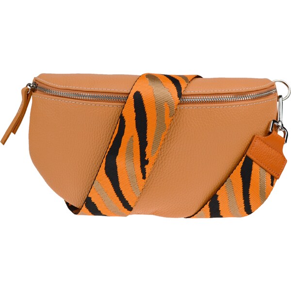 Oranžová kožená talianska crossbody kabelka Reni Grande Arancio s 50746397