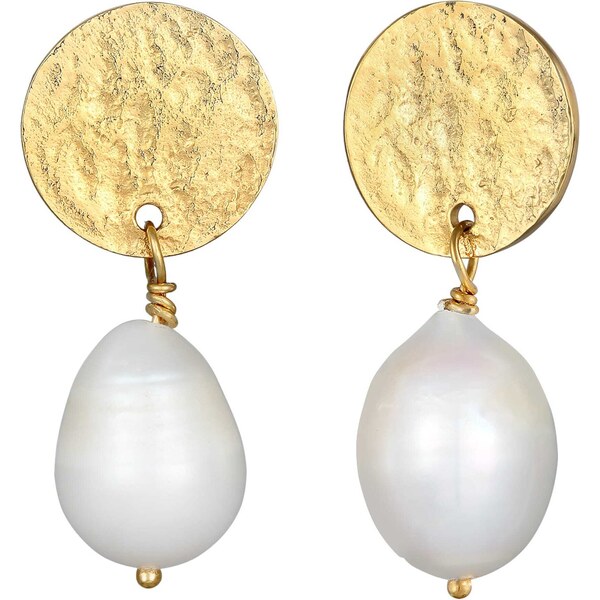 ELLI PREMIUM Náušnice zlatá / perlovo biela 54241261