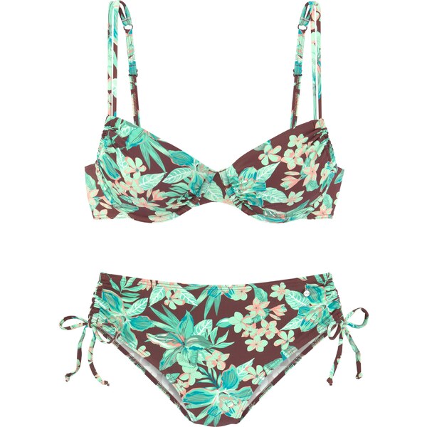 s.Oliver Bikiny Shina hnedá / zelená / ružová / biela 54251140