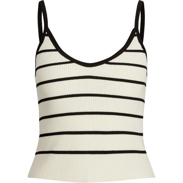 JJXX Vyšívaný top čierna / prírodná biela 55047714