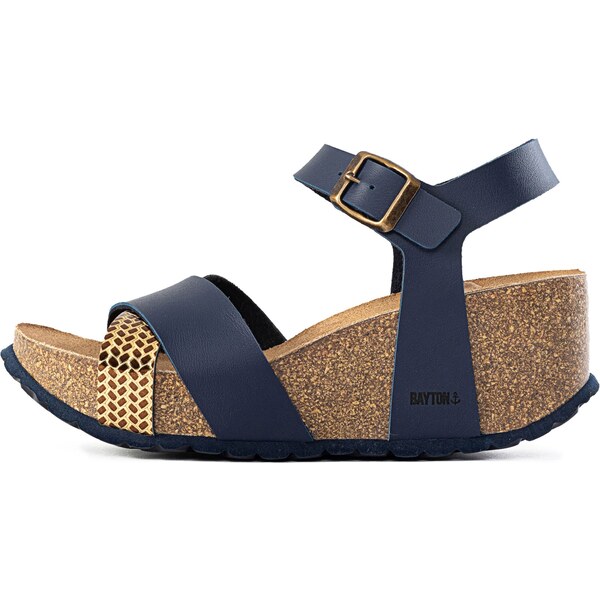Bayton Remienkové sandále Minorque námornícka modrá / zlatá 54302878