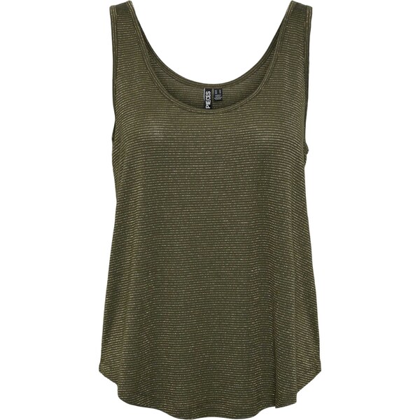 PIECES Top Billo zlatá / tmavozelená 51247311