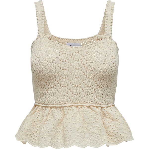 ONLY Vyšívaný top Chrissia béžová 54312544