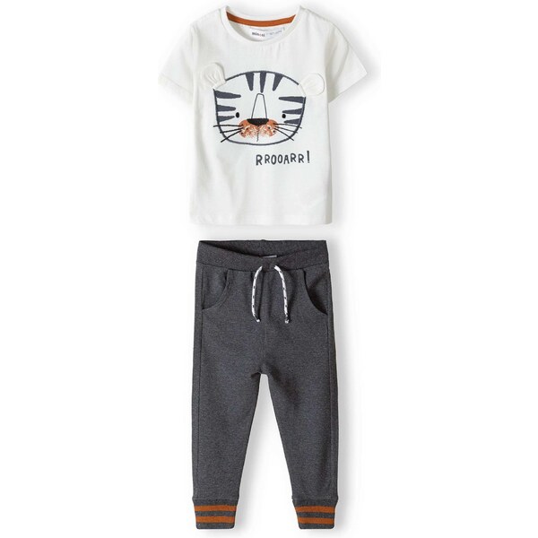 MINOTI Set hnedá / tmavosivá / biela 54324449