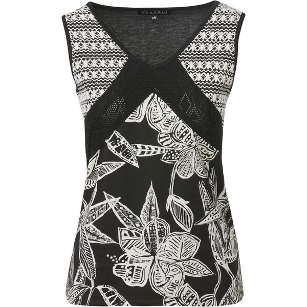 KOROSHI Top čierna / biela 54326827