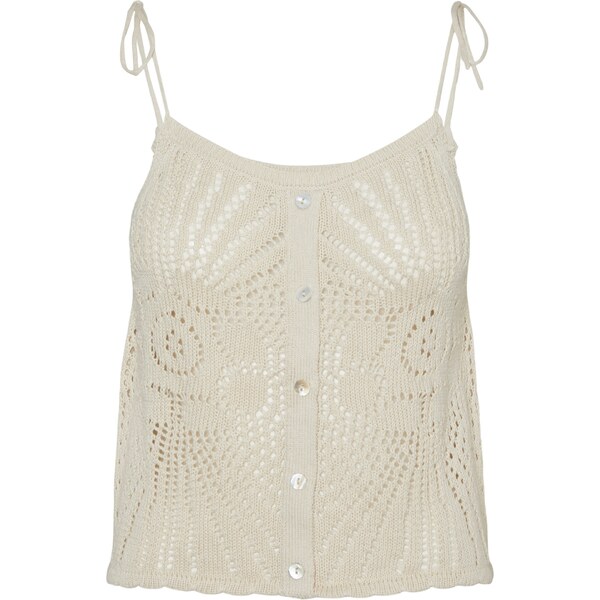 VERO MODA Vyšívaný top SILJA svetlobéžová 54312733