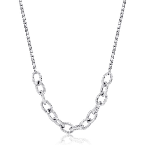 SAgapõ Moderný oceľový náhrdelník Chunky SHK61 66580223