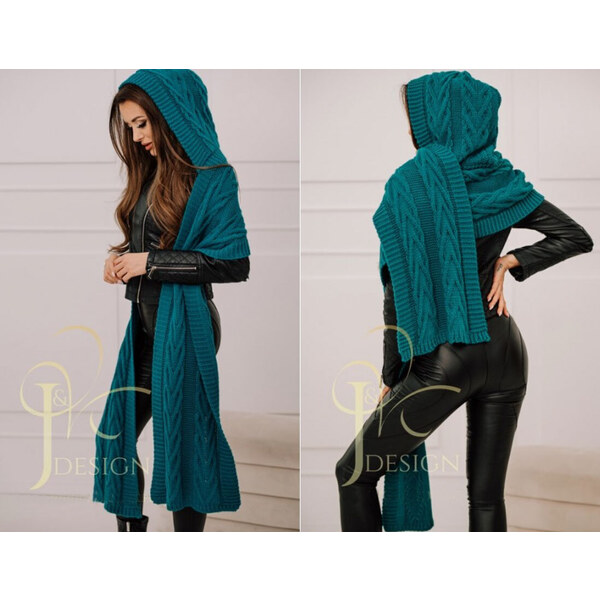 Fashionweek Dámska dlhá šatka, šatka s kapucňou 2w1 JK-CLEO 48753221