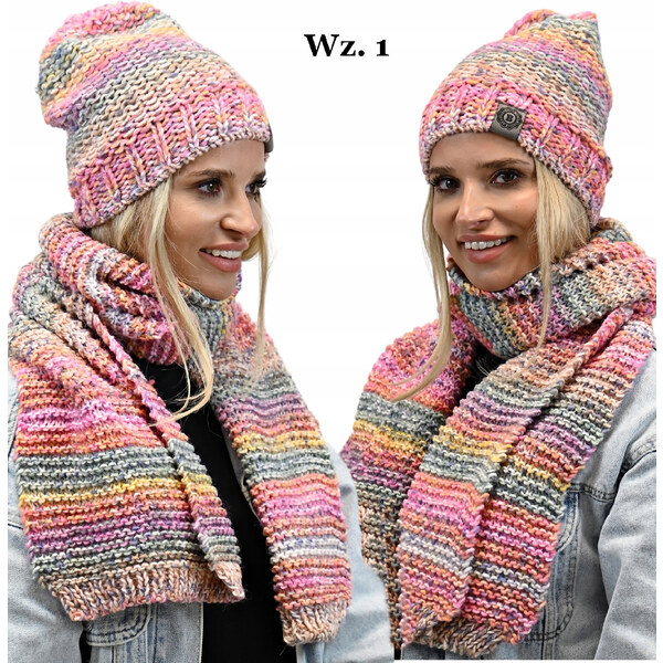 Fashionweek Zimná hrubá teplá dámska vlnená súprava - čiapka a dlhá 48752194