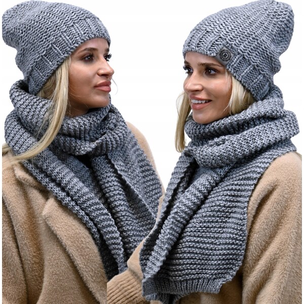 Fashionweek Zimná hrubá teplá dámska vlnená súprava - čiapka a dlhá 48752201