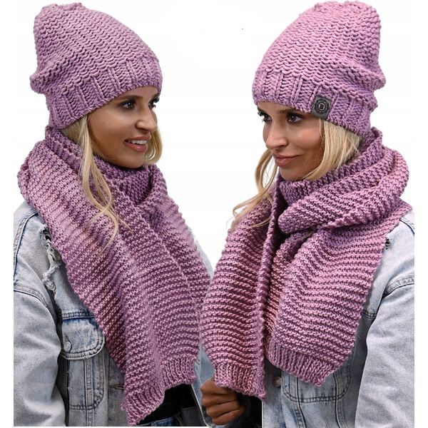 Fashionweek Zimná hrubá teplá dámska vlnená súprava - čiapka a dlhá 48752200