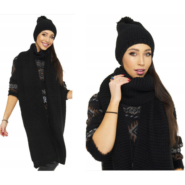 Fashionweek Zimná hrubá teplá dámska vlnená súprava - čiapka a dlhá 48752235