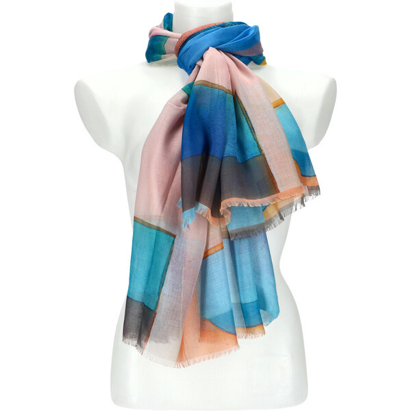 Cashmere Letná dámska farebná šatka 180x90 cm modrá 50762988