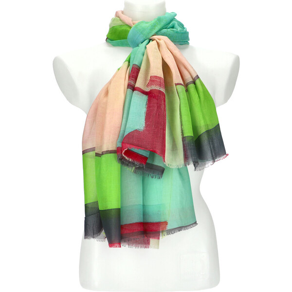 Cashmere Letná dámska farebná šatka 180x90 cm zelená 50762986