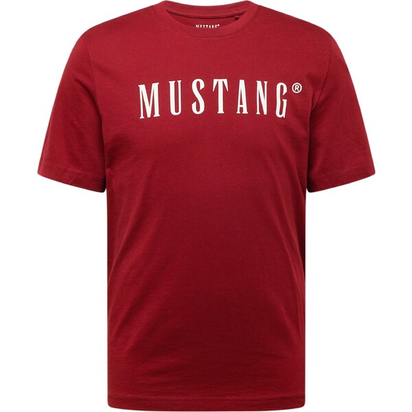 MUSTANG Tričko Austin karmínovo červená / biela 54448554