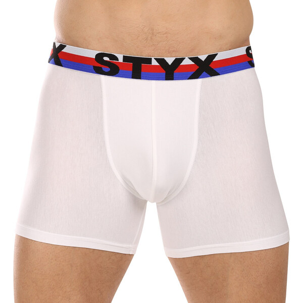 3PACK pánske boxerky Styx long športová guma biele trikolóra (3U2061) 50775035