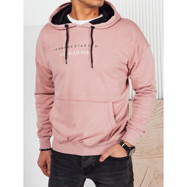 Dstreet Ružová mikina s jedinečným nápisom 50772246