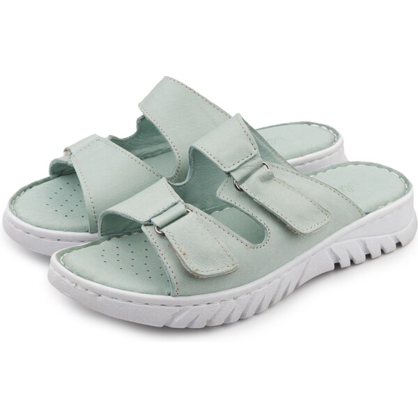 Vlnka Dámske kožené šľapky Pavlína tyrkysová veľkosti obuvi - dospelí 50772249