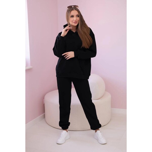 MladaModa Bavlnená súprava s potlačou vzadu model 9795 čierna 50772418